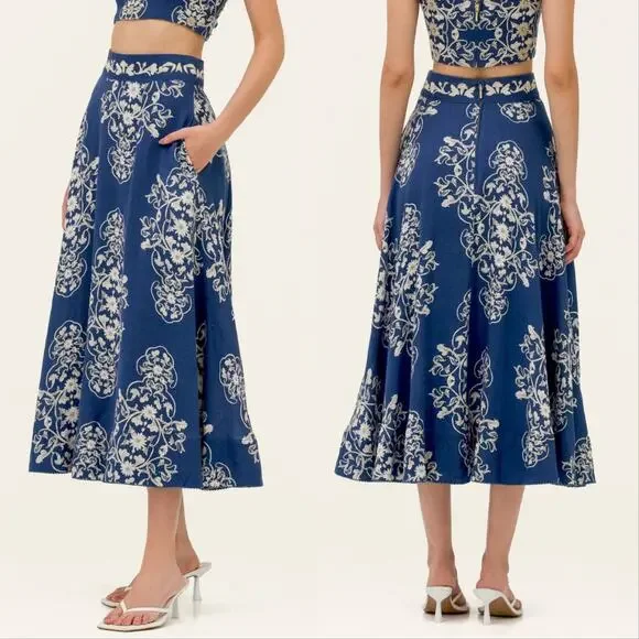 Agua Bendita Bergamota Ribbons Maxi Skirt - Picture 1 of 6